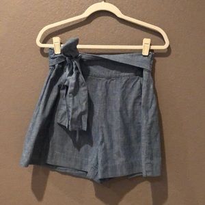 JCrew Chambray Highwaisted Shorts
